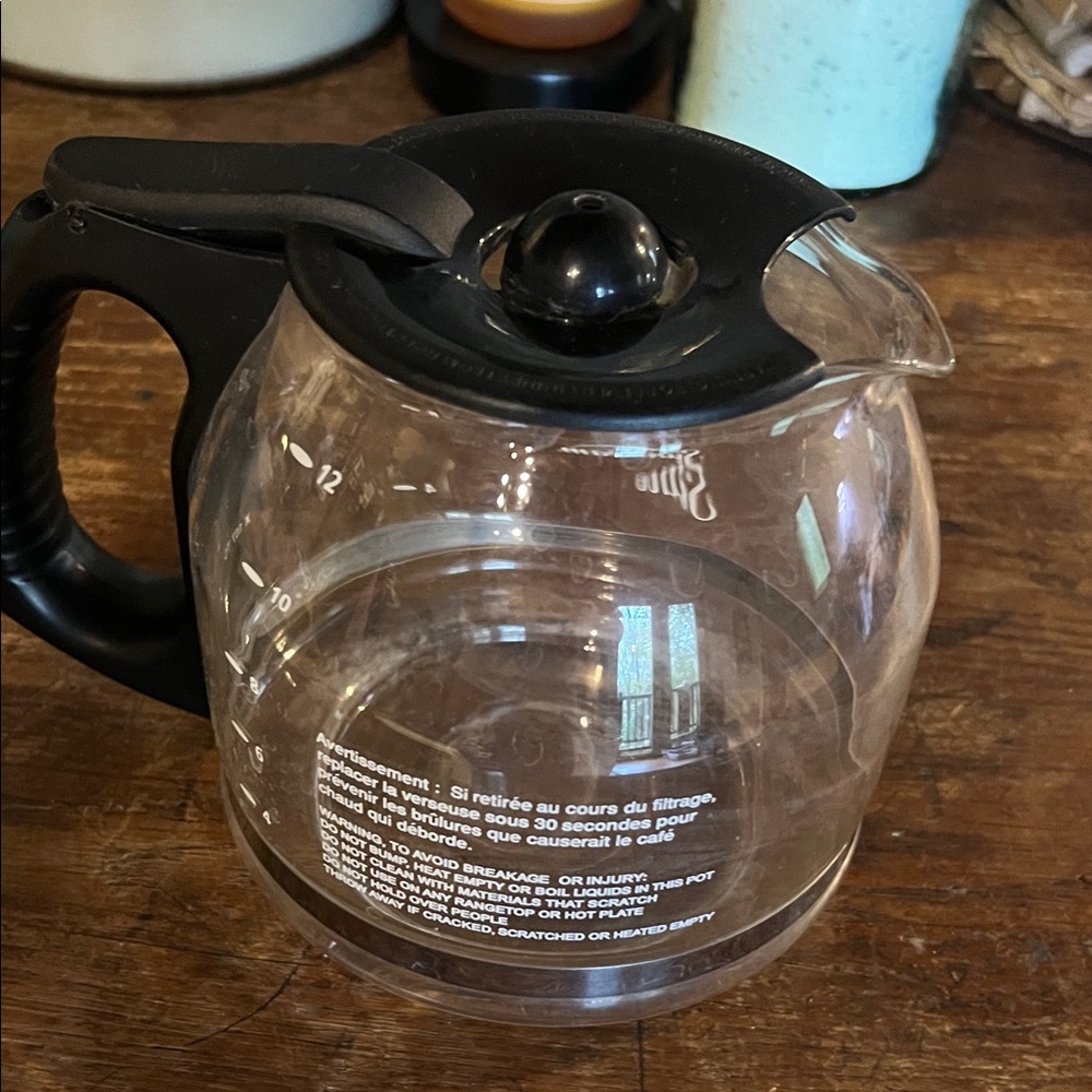 Sunbeam Glass Coffee Carafe with Black Lid